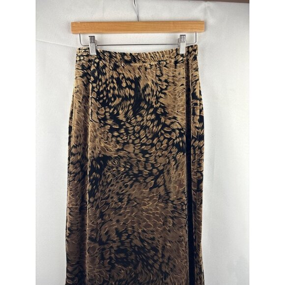 Vintage Newport News Womens Animal Print Maxi Skirt Size S Polyester/Spandex Mad - Picture 1 of 4